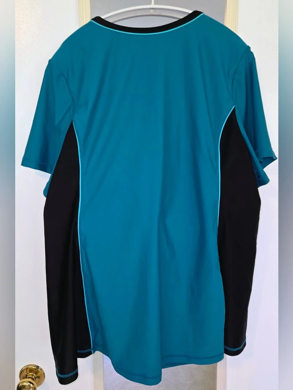 Catherines Swim Teal Black Colorblock Plus Size 4x